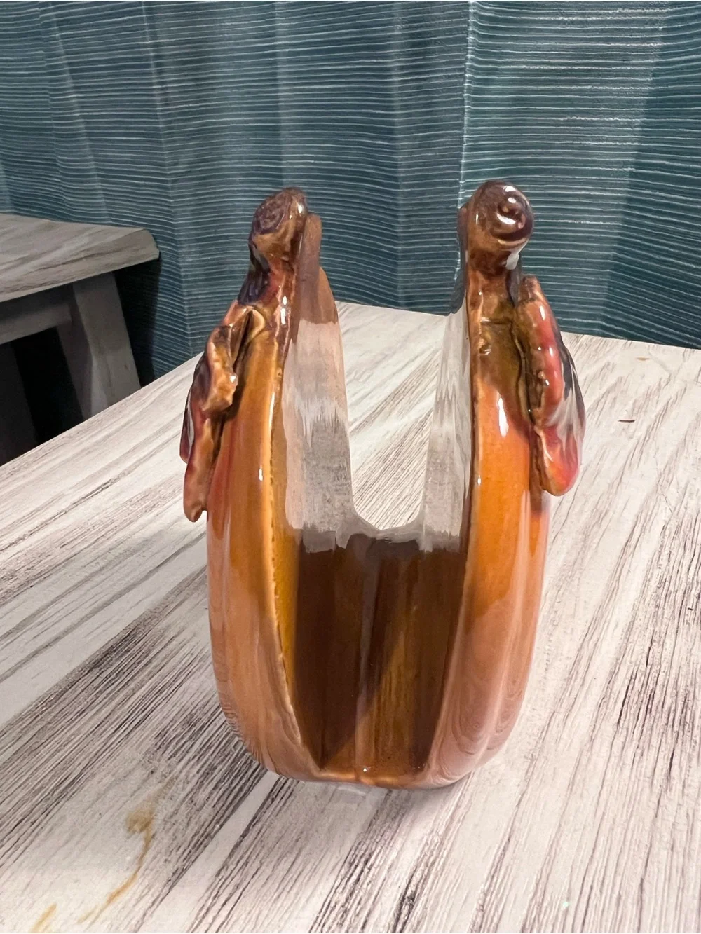 Ceramic Pumpkin Napkin Holder Fall Harvest Thanksgiving Table Decor